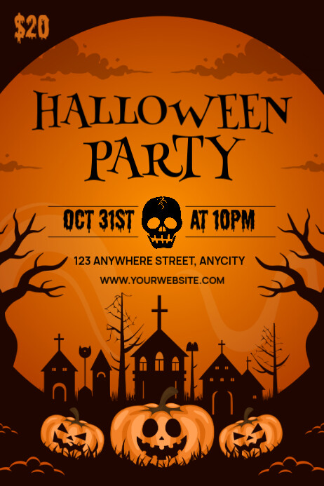 Plantilla de Black 3d Halloween Party Poster | PosterMyWall