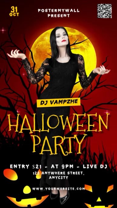 Plantilla de Black 3d Halloween Party Reel Instagram | PosterMyWall