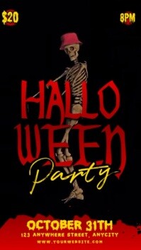Black 3d Halloween Party Tampilan Digital (9:16) template