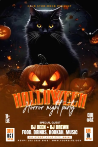 Black 3d Halloween Party Template Poster Plakat