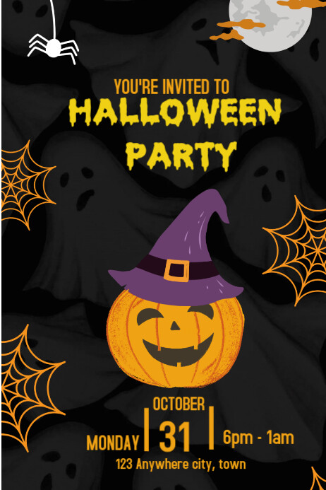 Plantilla de Black 3d Halloween Poster | PosterMyWall