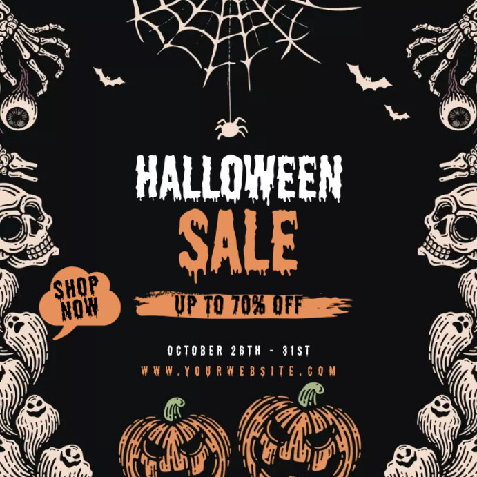 Plantilla de Black 3d Halloween Sale Pos Instagram | PosterMyWall