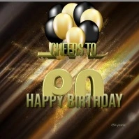 Black 3d Happy 60th Birthday Instagram Post template