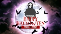 Black 3d Happy Halloween Pos Twitter Wpis na Twittera template