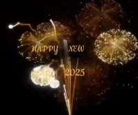 Black 3d Happy New Year  Large Rectangle Großes Rechteck template