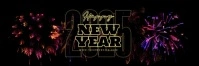 Black 3d Happy New Year Tajuk Twitter template