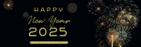 Black 3d Happy New Year Tajuk Twitter template
