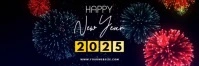 Black 3d Happy New Year Tajuk Twitter template