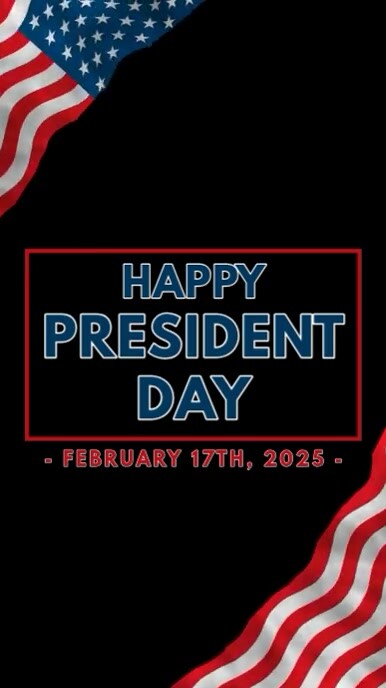 Black 3d Happy President's Day Reel Instagram Instagram-reel template