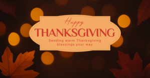 黑色 Thanksgiving Greeting Sampul Acara Facebook Template