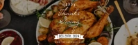 Black 3d Happy Thanksgiving Tajuk Twitter template