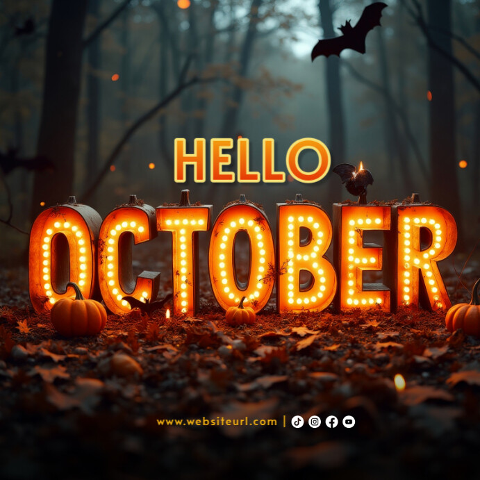 Plantilla De Black 3d Hello October Instagram Post PosterMyWall plantilla-de-black-3d-hello-october-instagram-post-postermywall