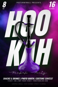 Black 3d Hookah Party  Poster template