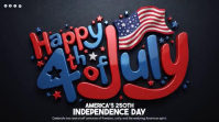 Black 3D Independence Day Celebration Digital Display Video template