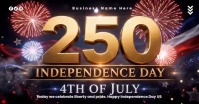 Black 3D Independence Day Celebration Facebook Shared Image Video delt Facebook-billede template