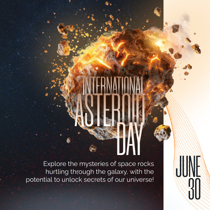 Copy of Black 3d International Asteroid Day Instagram | PosterMyWall