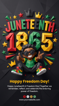 Black Juneteenth Celebration เรื่องราวบน Instagram Template