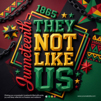 Black 3D Juneteenth Celebration Square template