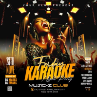 Black 3d Karaoke Music Night Instagram Post template
