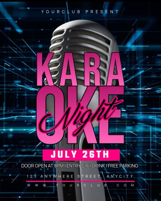 Black 3d Karaoke Night Instagram Portrait template