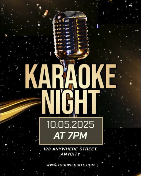 Black 3d Karaoke Night Instagram Portrait template
