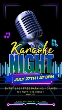 Black 3d Karaoke Night Instagram Story template