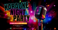 Black 3d Karaoke Party Facebook Shared Image template