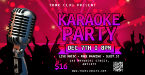 Black 3d Karaoke Party Iklan Facebook template