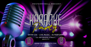 Black 3d Karaoke Party Iklan Facebook Reklama na Facebooka template