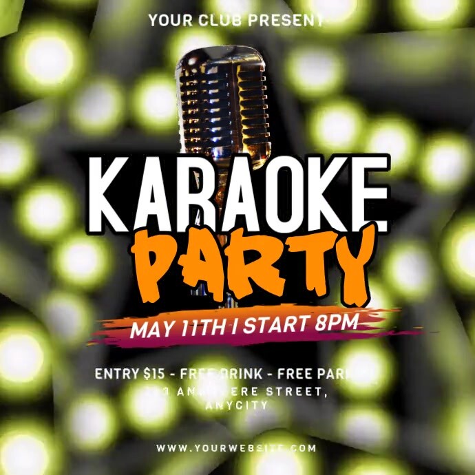 Black 3d Karaoke Party Instagram Post template
