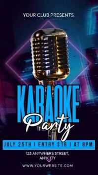 Black 3d Karaoke Party Instagram Reel template
