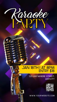 Black 3d Karaoke Party  Instagram Reel template