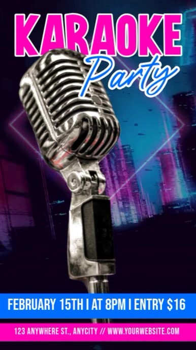 Black 3d Karaoke Party Instagram Reel template