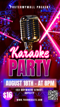 Black 3d Karaoke Party Instagram Story template