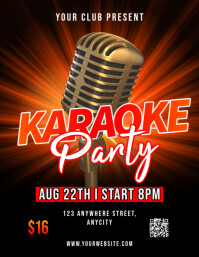 Black 3d Karaoke Party Pamflet (letter As) template