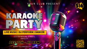 Black 3d Karaoke Party Pos Twitter template