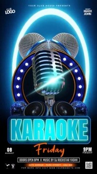 Black 3d Karaoke Video Ads Flyer Instagram Reel template