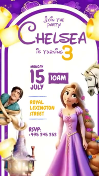 Black 3d kids Happy Birthday  Wish Flyer Video Flyer Instagram Story template