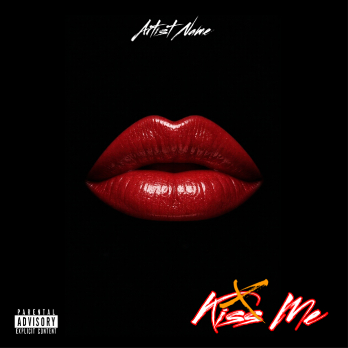 Black 3d Kiss Me Album Cover Album Cover Template | PosterMyWall