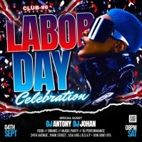Black 3d Labor Day Celebration Flyer Instagram Post template
