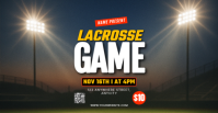 Black 3d Lacrosse Game Facebook Event Cover template