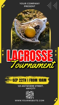 Black 3d Lacrosse Tournament Tampilan Digital 数字显示屏 (9:16) template