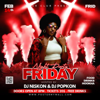 Black 3d Ladies Night Party Square (1:1) template