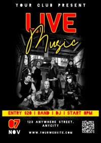 Black 3d Live Music A2 template