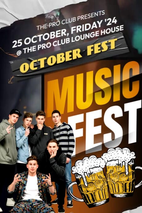 Black 3d Live Music Event Poster template