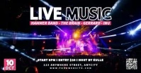 Black 3d Live Music Facebook Shared Image template