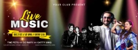 Black 3d Live Music Foto Sampul Facebook template