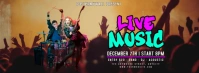 Black 3d Live Music Foto Sampul Facebook template