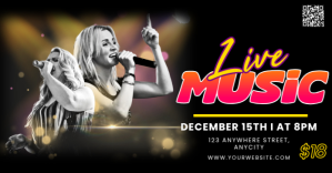 Black 3d Live Music Gambar Bersama Facebook template