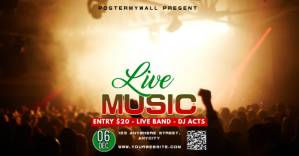Black 3d Live Music Iklan Facebook template